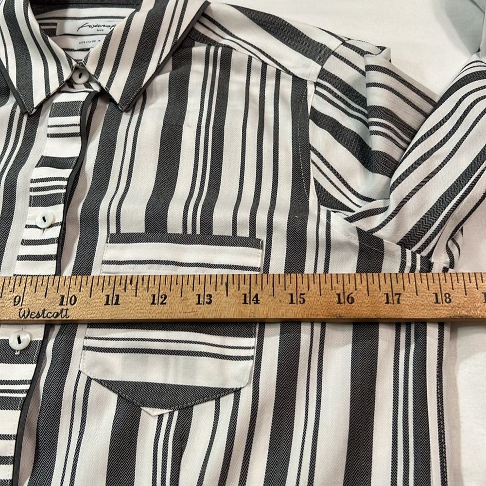Foxcroft Size 2 Fitted Button Down Striped Shirt - image 7